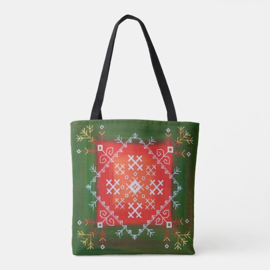  Letse volkskunst met symbolen olieverschilderen Draagtas (Achterkant)