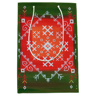  Letse volkskunst met symbolen olieverschilderen Medium Cadeauzakje