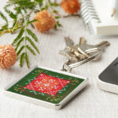 Letse volkskunst met symbolen olieverschilderen Sleutelhanger (Zijkant)