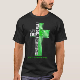 Letsels op de ruggengraat Christelijke kruisribbo T-shirt