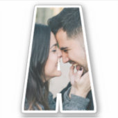 Letter A Alphabet & Photo Custom-Cut Vinyl Sticker (Devant)