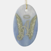 Letter A Angel Monogram Keramisch Ornament (Rechts)