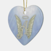 Letter A Angel Monogram Keramisch Ornament (Links)