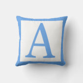 Letter A Baby Blue Border Kussen (Achterkant)