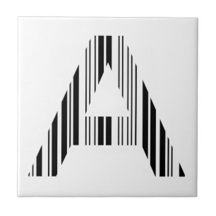 LETTER A BAR CODE Eerste Initiaal Barcodepatroon Tegeltje