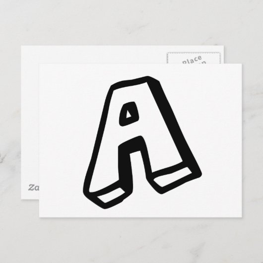 Letter "A" Briefkaart (Voorkant / Achterkant)