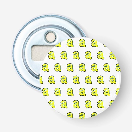 Letter "a" button flesopener (Voorkant)