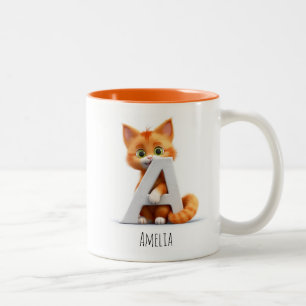 Letter A Cat Alphabet Coffee Mok
