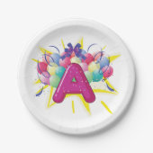 Letter A Celebration Papier Borden Papieren Bordje (Voorkant)