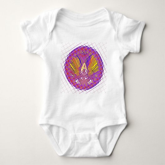 Letter A, Colorful logo-tekstontwerp Romper (Voorkant)