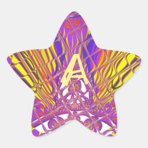 Letter A, Colorful logo-tekstontwerp Ster Sticker