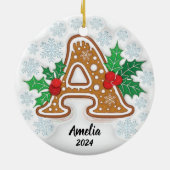 Letter A Custom Christmas Monogram Ornament (Achterkant)