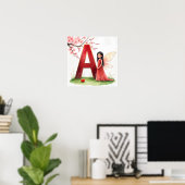 Letter A Fairy Nursery Poster - Cherry Blossoms (Thuiskantoor)