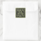 Letter A First Letter Monogram Vierkante Sticker (Tas)