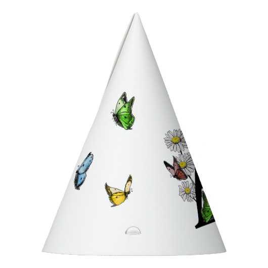 Letter A Floral Butterfly Monogram Initiaal Feesthoedjes (Links)