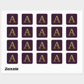 Letter A Gold Square Sticker (Vel)