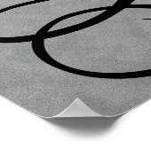 Letter A, Gothic Monogram Black Poster (Hoek)