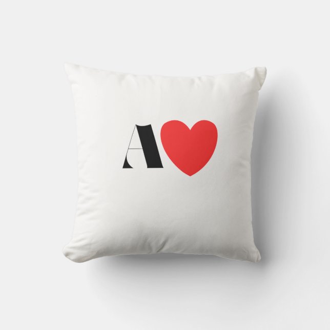 Letter A Heart - Valentine Initial Love Design Kussen (Voorkant)