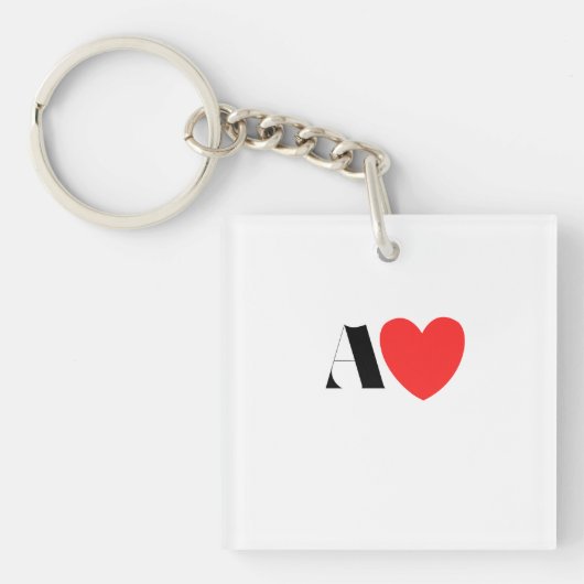 Letter A Heart - Valentine Initial Love Design Sleutelhanger (voorkant)