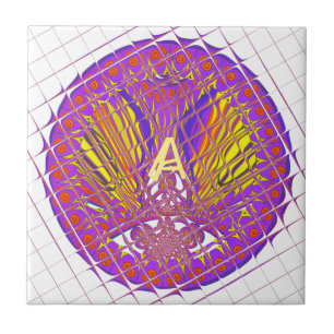 Letter A, Kleurrijk logo tekst ontwerp Tegeltje