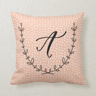 Letter A & Laurel Wreath Monogram Sierkussen