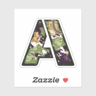 Letter A met militaire camouflagetextuur Sticker