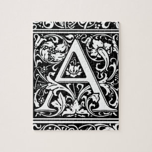 Letter A Middeleeuwse Monogram Art Nouveau Legpuzzel