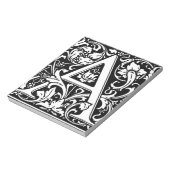 Letter A Middeleeuwse Monogram Art Nouveau Notitieblok (Gedraaid)