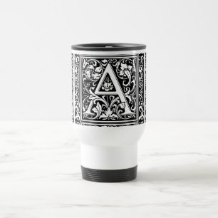 Letter A Middeleeuwse Monogram Art Nouveau Reisbeker