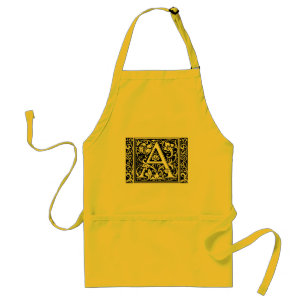 Letter A Middeleeuwse Monogram Art Nouveau Standaard Schort