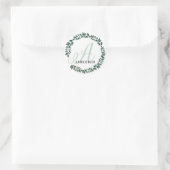 Letter A Monogram Aangepaste Naam Minimalistische  Ronde Sticker (Tas)