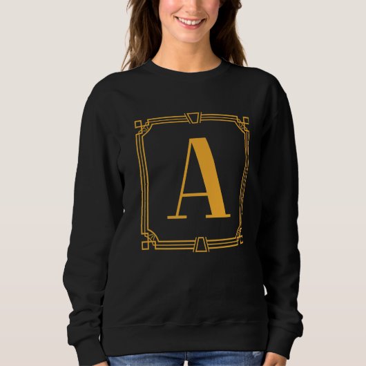 Letter A Monogram Alfabet A Initiaal Geometric Dec Trui (Voorkant)