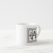 Letter A Monogram Espresso Mok (Voorkant rechts)