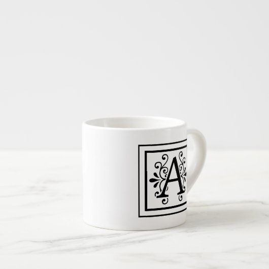 Letter A Monogram Espresso Mok (Voorkant rechts)