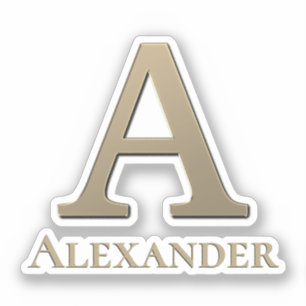Letter A Monogram Initiaal Sticker