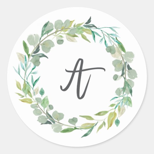 Letter A Monogram Initiaal Sticker Envelope Seal (Voorkant)