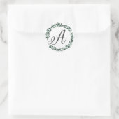Letter A Monogram Minimalistische Botanische Blad  Ronde Sticker (Tas)