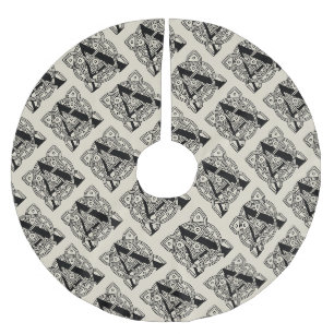 Letter A Monogram Vintage Keltische Knoopprint Kerstboom Rok