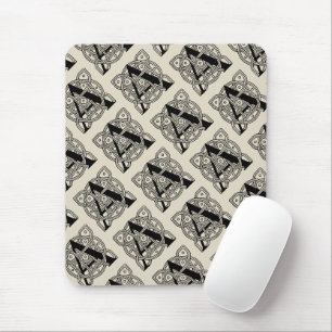 Letter A Monogram Vintage Keltische Knoopprint Muismat
