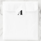 Letter A Name Modern Typography Monogram Ronde Sticker (Tas)