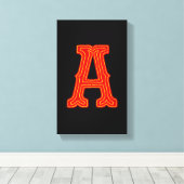 Letter "A" neonlicht monogram Canvas Afdruk (Insitu (Houten vloer))