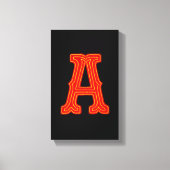Letter "A" neonlicht monogram Canvas Afdruk (Voorkant)