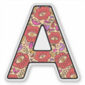 Letter A Pattern Custom-Cut Vinyl Sticker (Devant)
