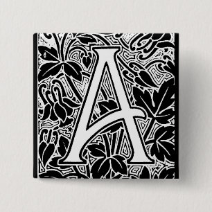  letter A Vierkante Button 5,1 Cm