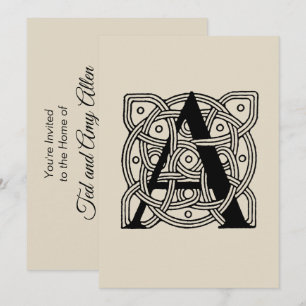 Letter A Vintage Celtic Knot Monogram Kaart