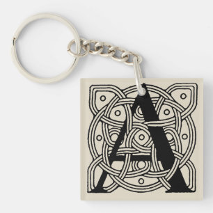 Letter A Vintage Celtic Knot Monogram Sleutelhanger