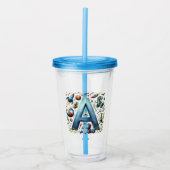 Letter A water bottle Boys Acryl Drinkbeker (Voorkant)