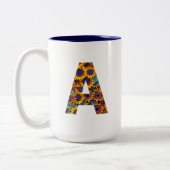 Letter A with sunflowers mug (Gauche)
