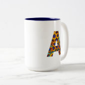 Letter A with sunflowers mug Tweekleurige Koffiemok (Voorkant rechts)