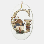Letter Art - G - kerstsnowman Ornament (Links)